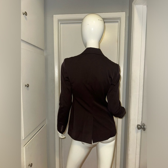 DEREK LAM 10 CROSBY Double- Breasted cotton-blend twill blazer size 2 - Picture 3 of 5